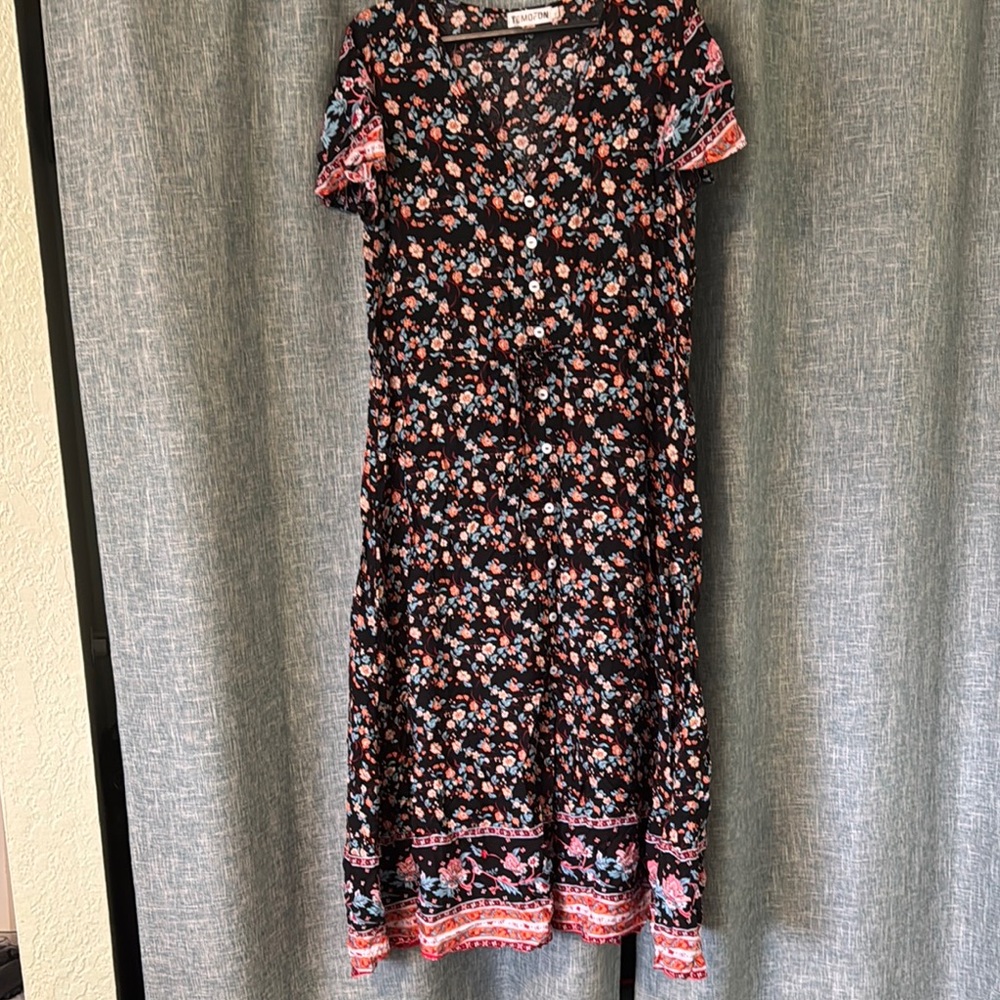 Elegant Black and Blue Maxi Dress